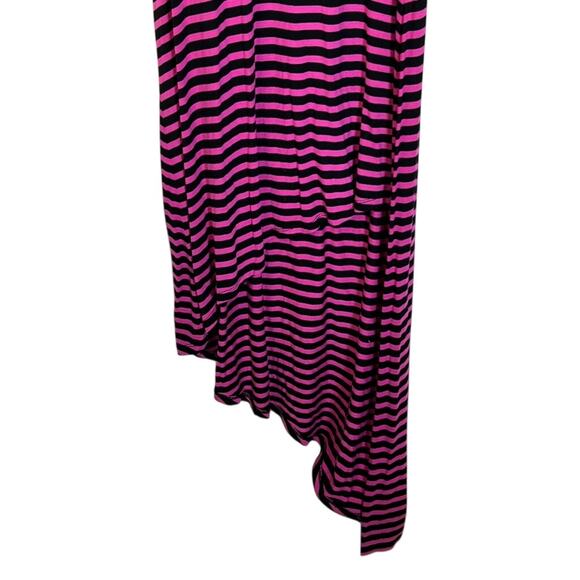 Michael Kors Pink & Black Striped Sleeveless Asymmetrical Hem Tank Dress Size S - Picture 3 of 9